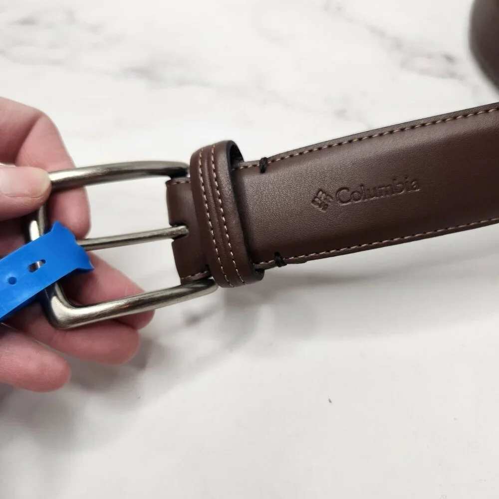 NWT Columbia Brown Leather Belt Traditional 1.5